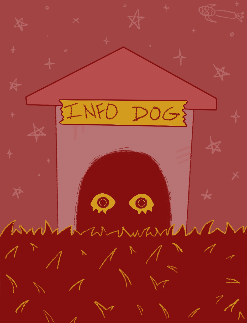 this dog has info